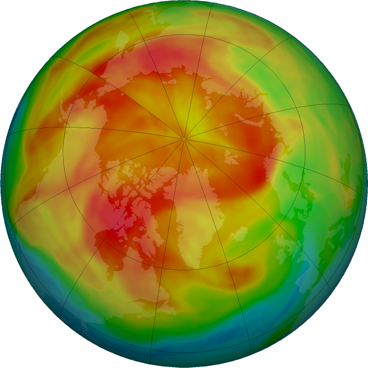 Arctic ozone map for 22 March 2023